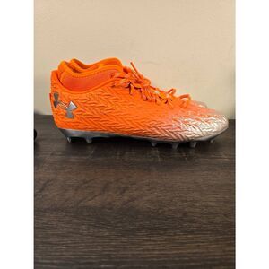 Under Armour Spotlight 4 MC Football Cleats 3027977-800 Orange Silver Men’s 14
